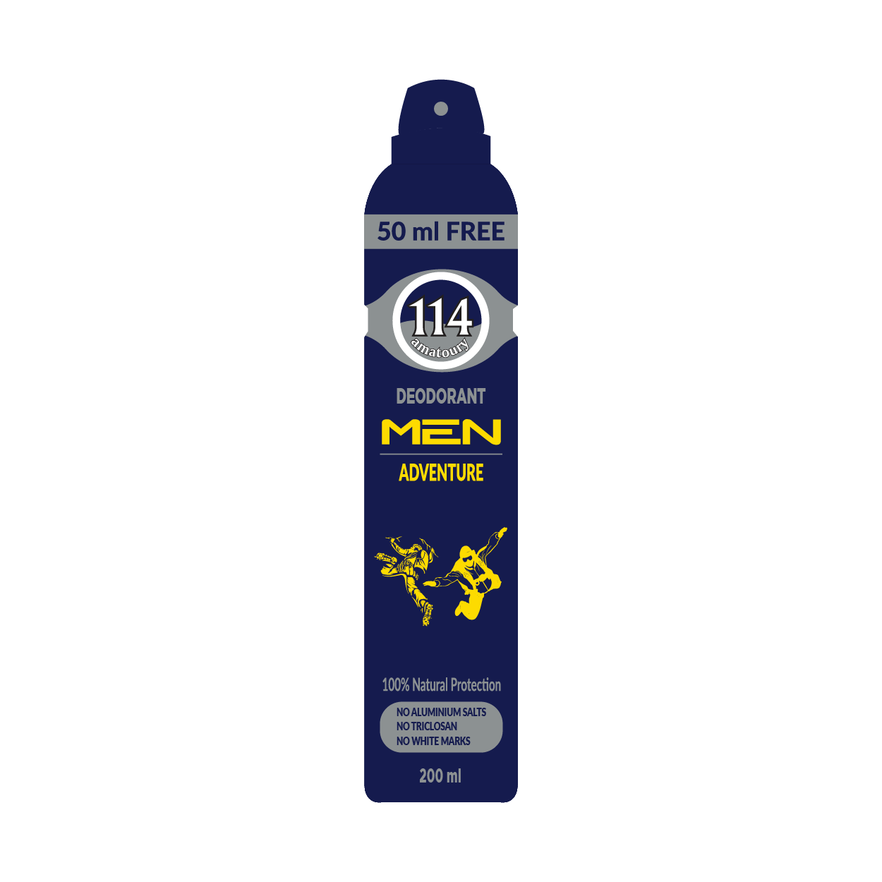 114 Deodorant Men Adventure 200ml - Quickmart