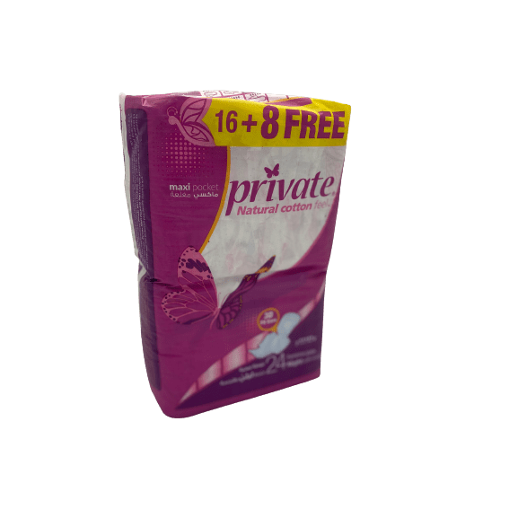 Private Maxi Pocket Night With Wings 16+8Free - Quickmart